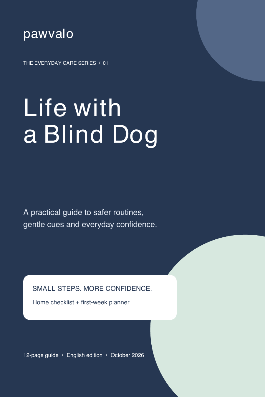 Cover of the Pawvalo Life with a Blind Dog care guide